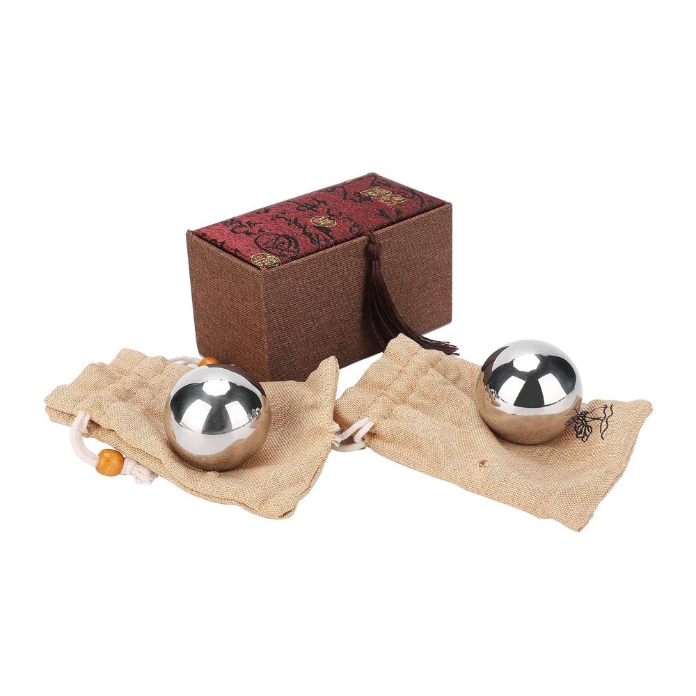 2er Set Hochwertige Edelstahl-Kugeln 50mm | Handübungen & Massage für Kraft & Entspannung | Robuste Handtrainer Boxen & Kä