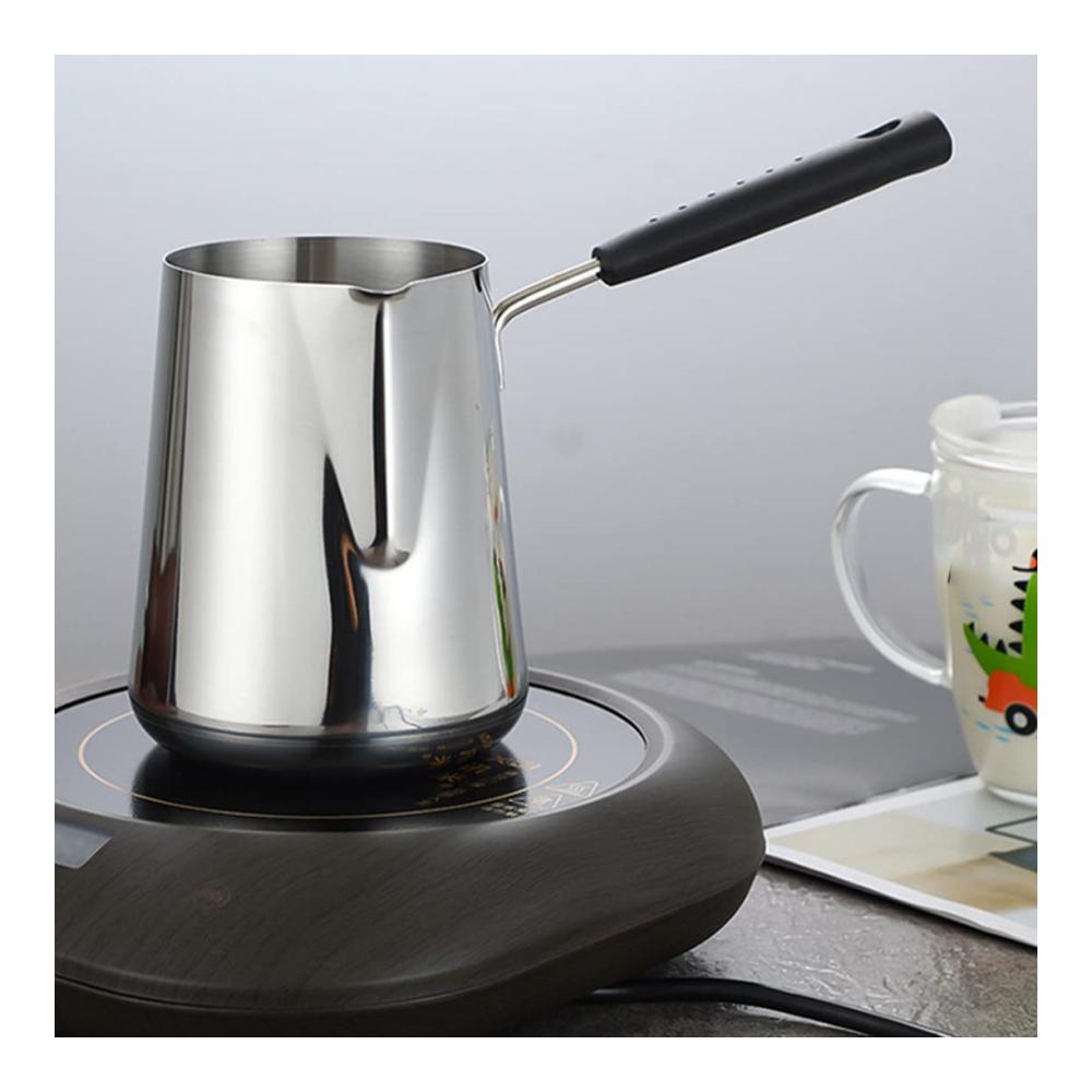 Genießen Sie köstlichen Kaffee mit unserer hochwertigen 600ml Milchbutterwärmer. Türkischer Kaffee wird zum Genuss in unserem Edelstahlschmelztopf mit Ausguss für Tee und schneller Heizung. Perfekt für Kaffeekannenliebhaber