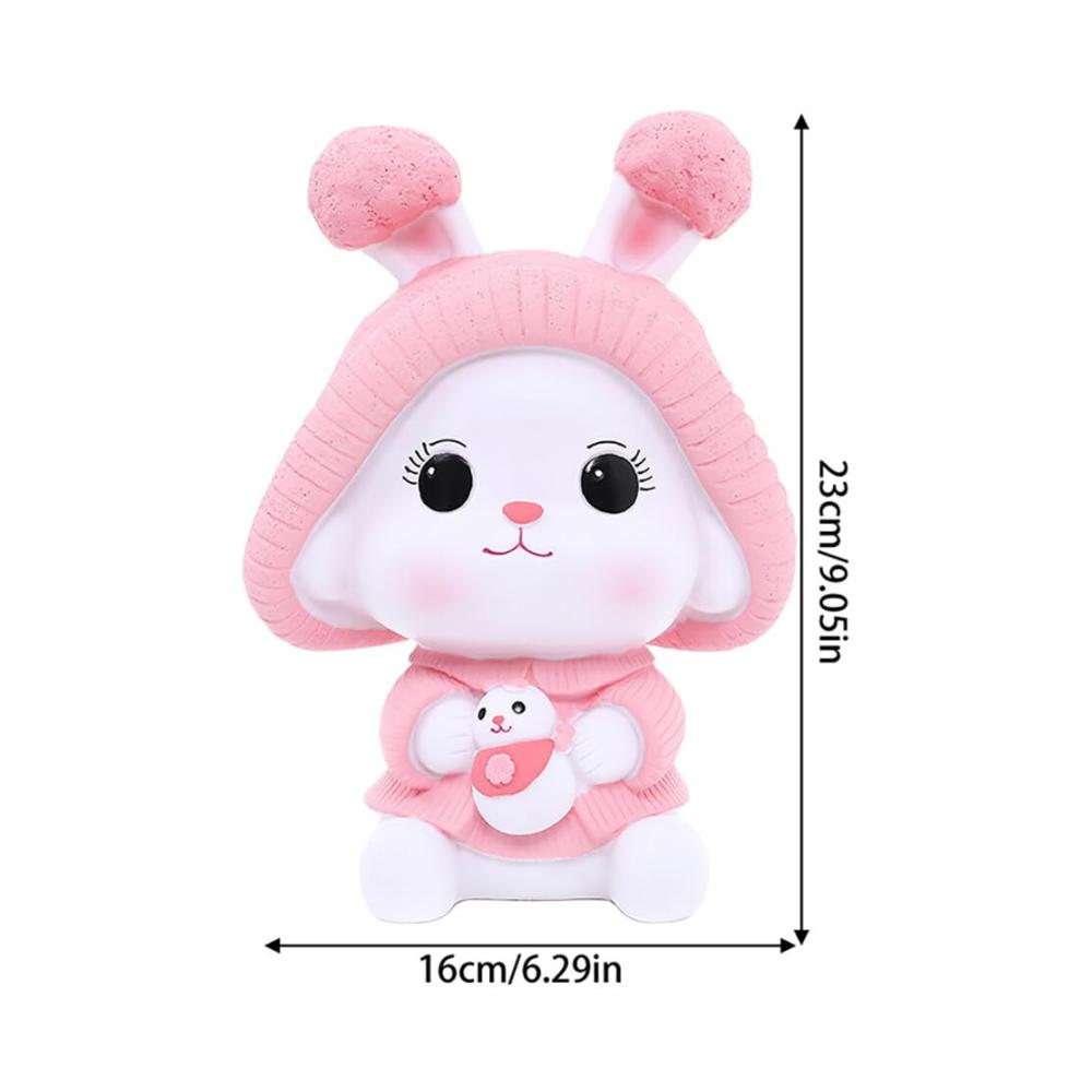 Große Kawaii Hase Spardose für Kinderzimmer Dekoration | Niedliche Sturzfeste Sparbüchse | Plastik Piggy Bank | Geburtstagsgeschenk für Jungen und Mädchen