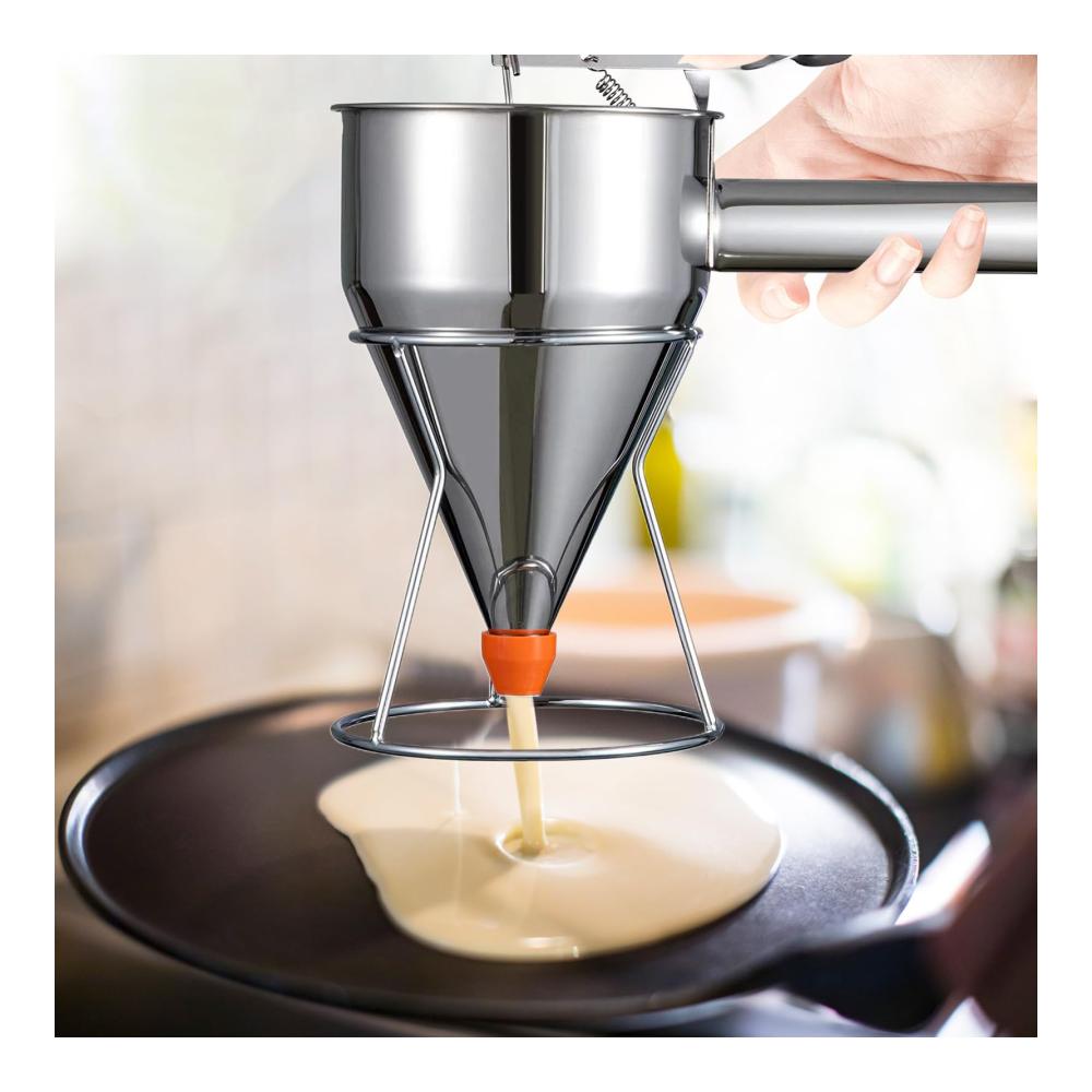 Sahnespender | Edelstahl-Trichter-Kuchenspender mit Ständer - Perfekt für Cupcakes Waffeln und mehr | Backspaß garantiert