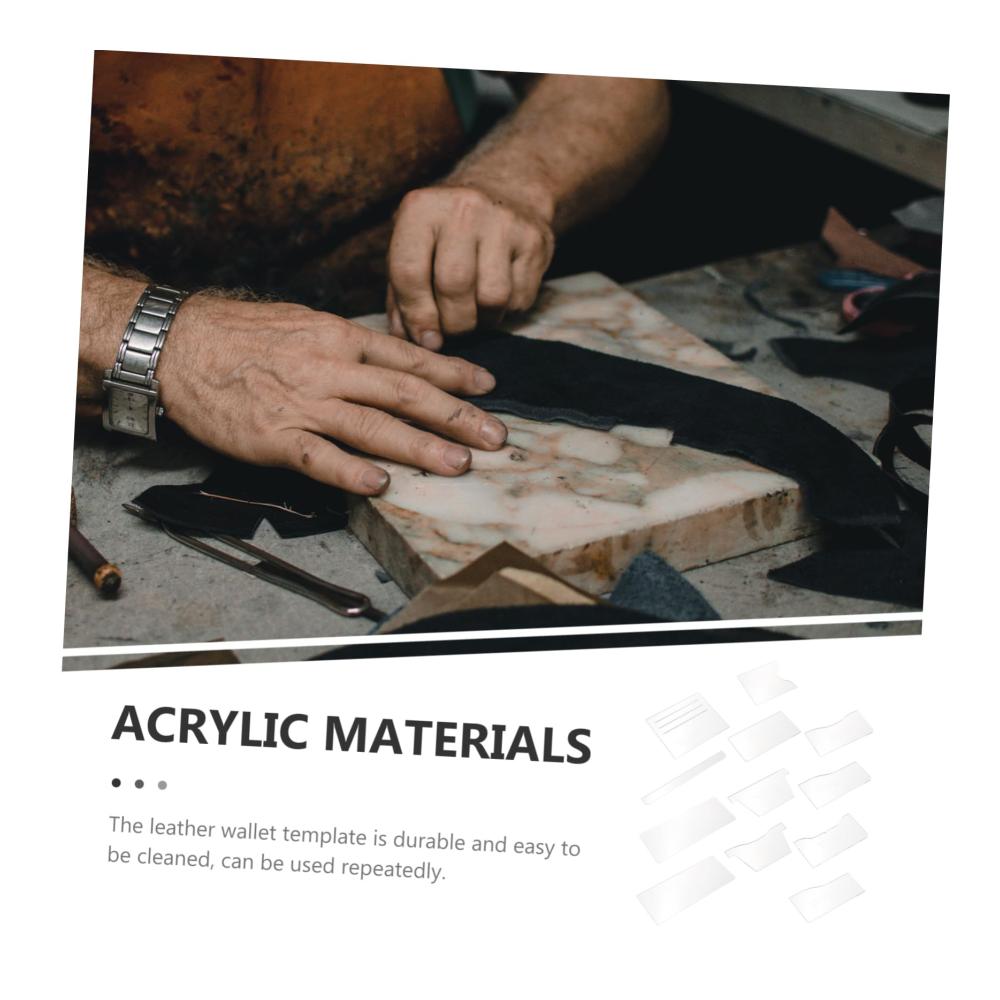 Entfalte deine Kreativität Taschenherstellung mit 1 Satz Acryl-Vorlagen für Geldbörse! Präzise Werkzeuge für perfekte Lederhandwerkskunst. Mustervielfalt für stilvolle Lederbrieftaschen. Erstelle einzigartige Designs ohne Grenzen