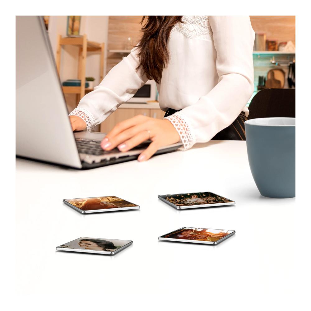 Personalisierte Foto Magnetrahmen Set - 4 Stück Herzform Magnete für Küche Kühlschrank - Selbst Gestalten Bilderrahmen - Dekorative Fotomagnete mit Platz für Ihre Lieblingsbilder