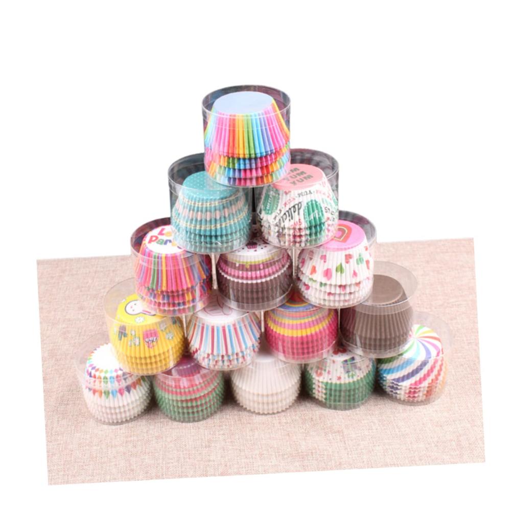 100 Stk Einweg-Backbecher | Gemusterte Cupcake-Förmchen | Kuchenbelag | Mini Cupcake-Wraps | Papierbecher | Cupcake-Becher | Umweltfreundliche Backutensilien