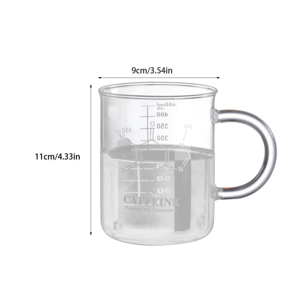 Milchschaumkännchen Stilvoller Glasbecher mit Graduierung und vielseitigem Griff für perfekten Schaum - Robuster umweltfreundlicher Kaffeebecher