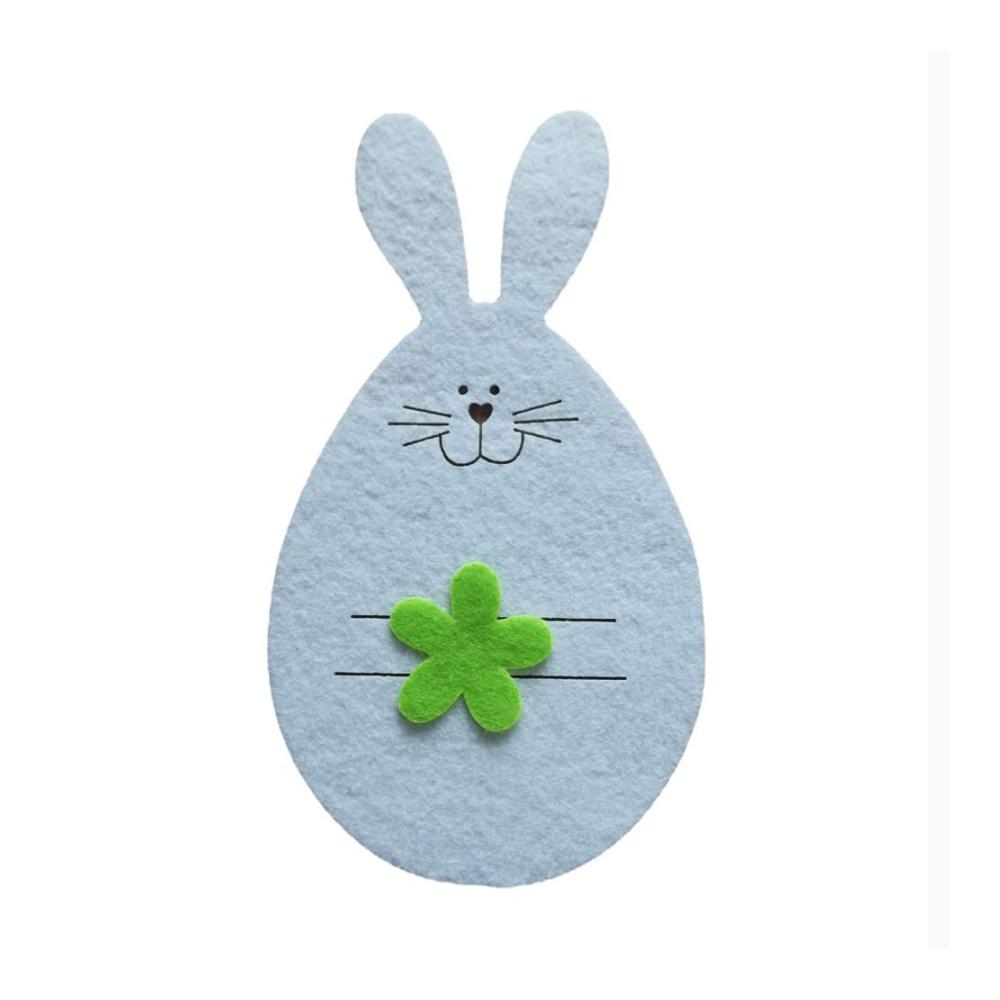 Organisieren Sie Ihre Tischkultur mit Stil! 12-teiliger Besteckhalter & -ständer für Ostern – Besteckhüllen mit niedlichen Osterhasenmotiven – Geschirr Taschen für Gabeln Messer und mehr. Perfekte Osterndekoration für festliche Tafelarrangements (Grünes Kaninchen