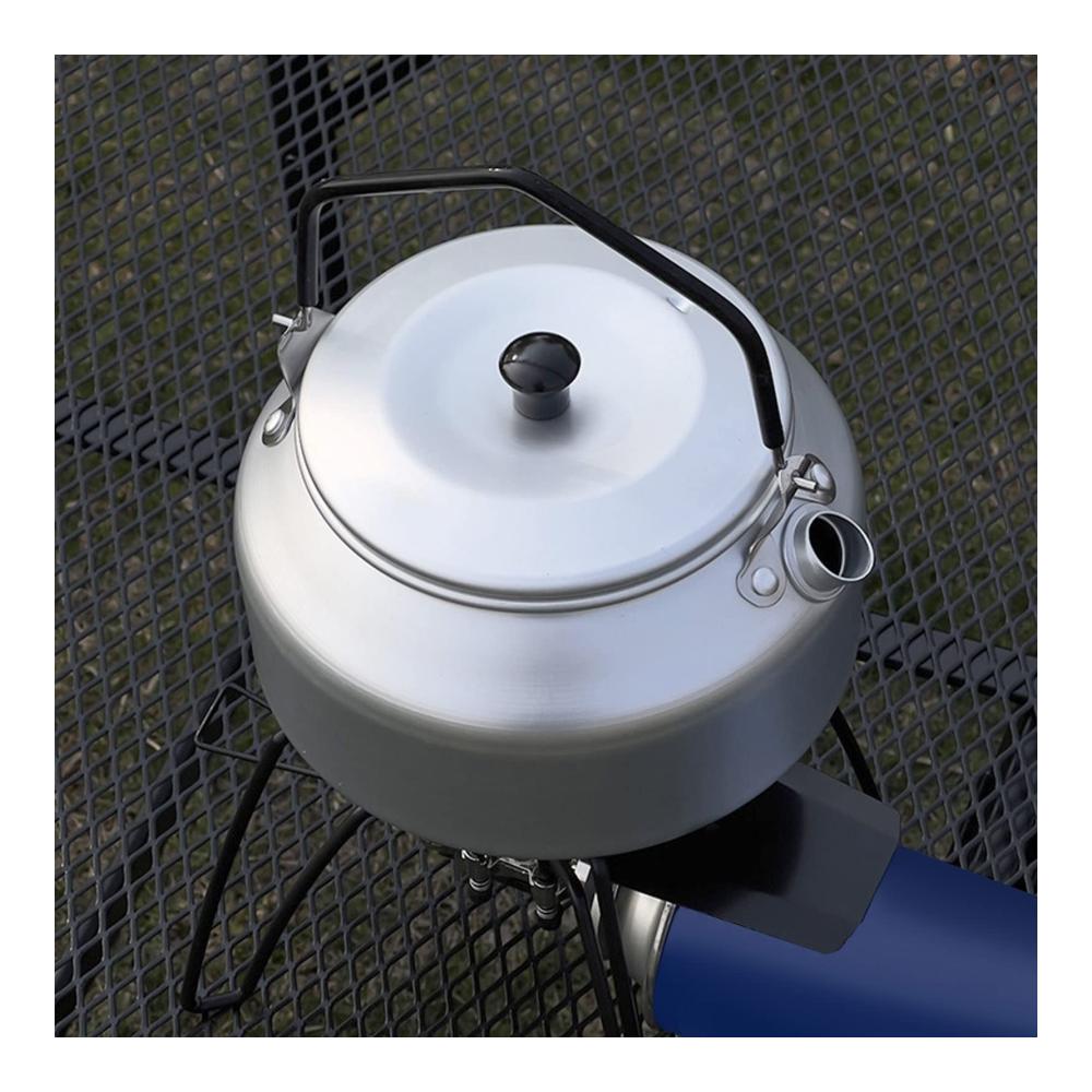 Camping-Wasserkocher aus leichter Aluminiumlegierung | Tragbarer Teekessel für Camping Grillen & Reisen | Silberne Teekanne mit Deckel für Zuhause & Outdoor-Küche | Praktische Kaffeekanne