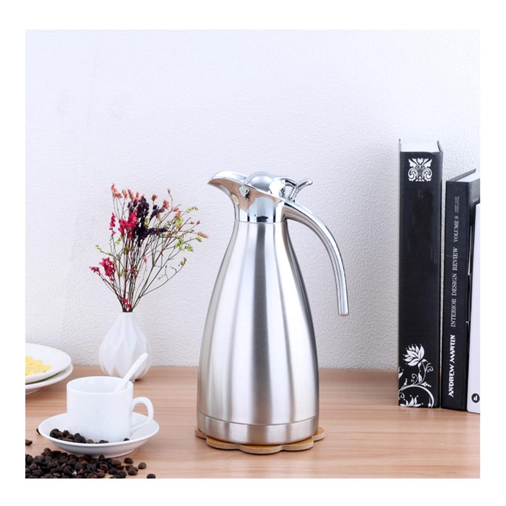 Premium Thermoskanne 2l aus hochwertigem doppelwandigem Edelstahl - Bis zu 24 Stunden Wärmespeicherung und Kältespeicherung - Ideale Isolierkanne für Kaffee und Tee - Robuste LanT