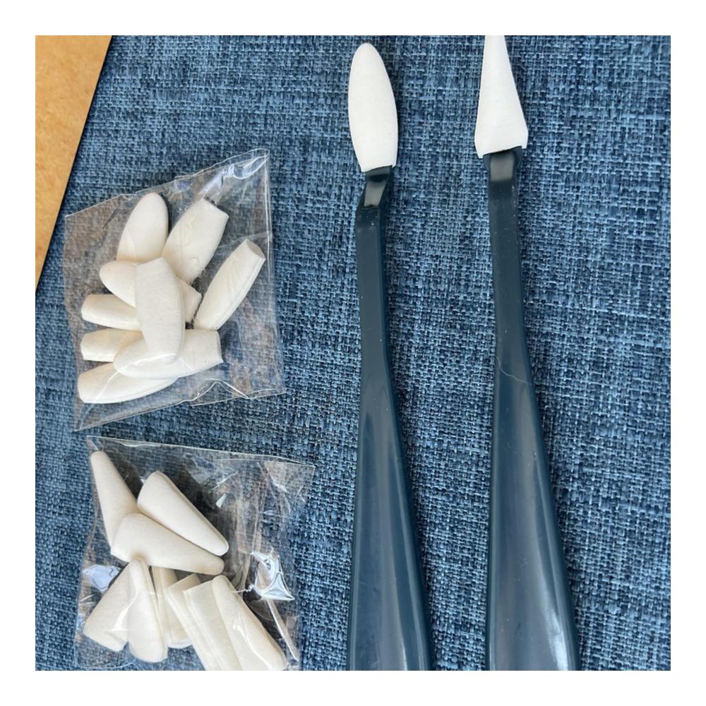 Malmesser Set - 4 Stück mit Schwammköpfen und 40 Ersatzköpfen | Präzise Palette Messer für Künstler | Ideal zum Malen und Skizzieren | Premium Skizzenpapierwischer inklusive (Blau