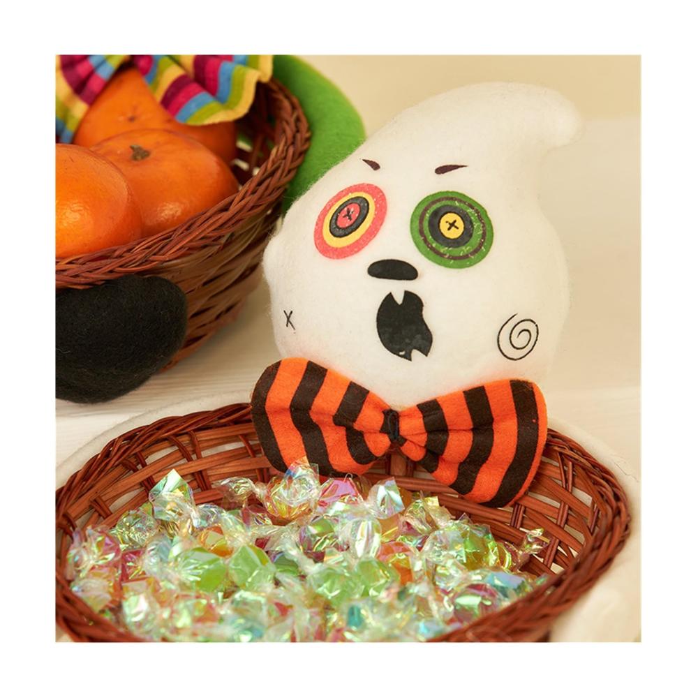 Handgewebter Bonbonservierer für Halloween Spukhafte Puppe als Obstschale & Süßigkeitenkorb - Dekorative Schale für Feiertagspartys & Tischdekoration - 4er Pack