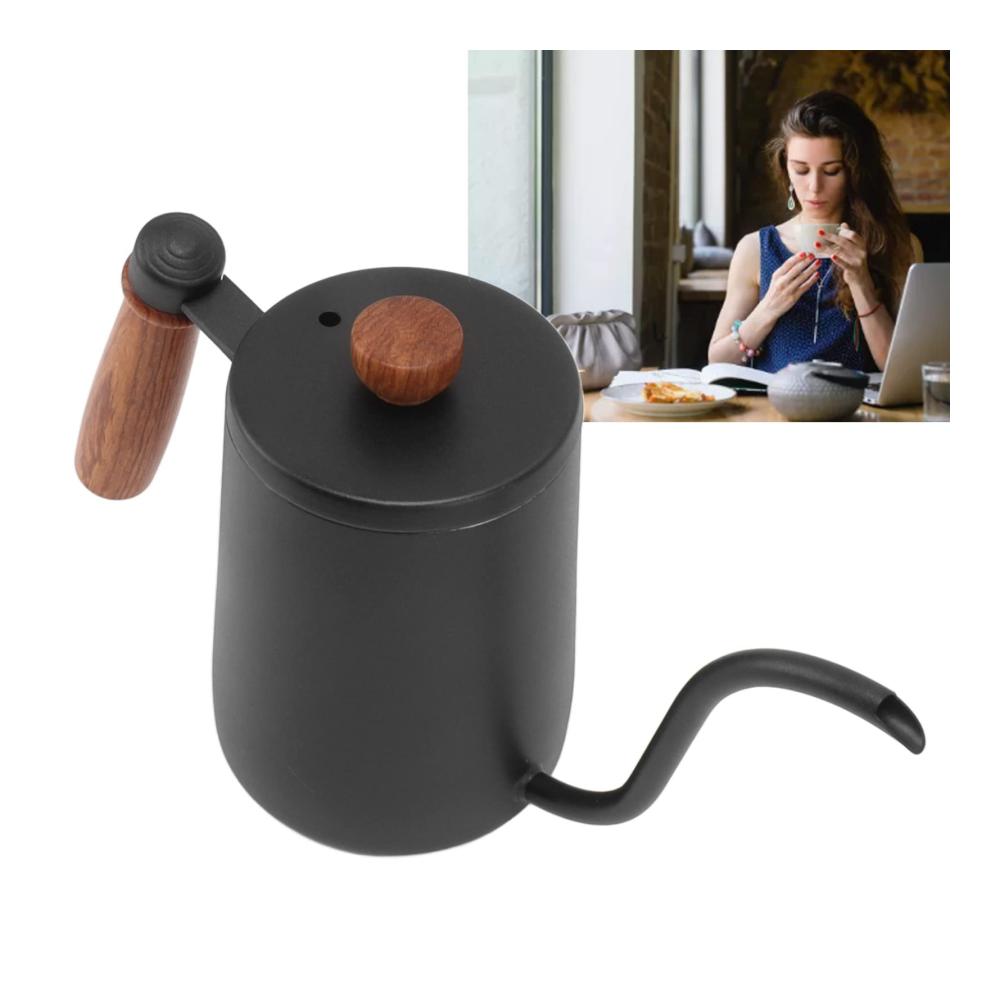 Genießen Sie perfekt gebrühten Kaffee - Edelstahl-Kaffeekessel mit Schwanenhalsauslauf für präzises Übergießen - Ideal für Kaffeemaschinen - 570 ml Kapazität