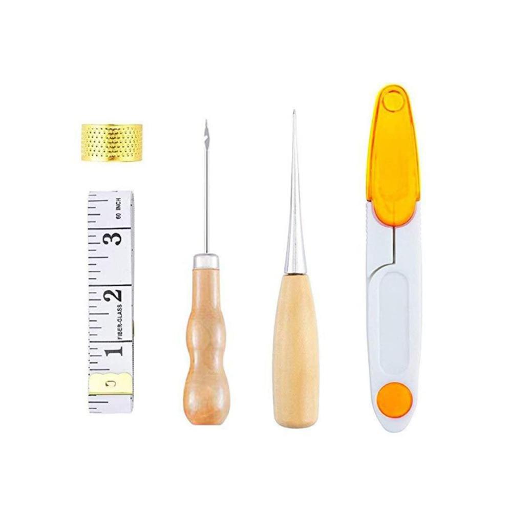 Entdecken Sie Kreativität! 2 Nähsets mit Farbwerkzeugen Fingerhut Lederstanzer & mehr. Perfekt für Heimfaden & Handwerksprojekte. Hergestellt für präzises Nähen mit Gewachsten Sattelnadeln & Arbeitsgriff. Alles was Sie für Ihre Nähkunst brauchen