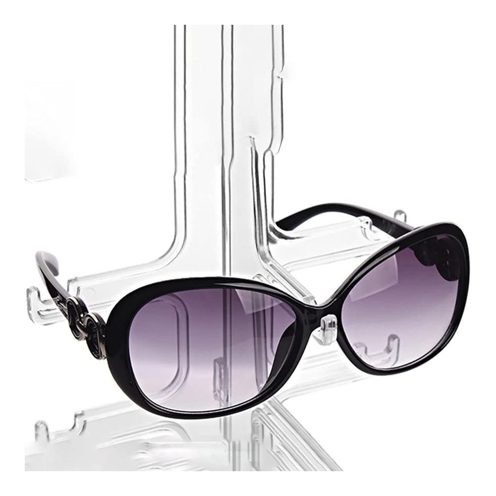 Organisieren Sie stilvoll Ihre Brillensammlung! Hakenständer zum Aufhängen - Sonnenbrille Display für 5 Brillen - Transparenter Brillenhalter aus Kunststoff - Praktisch für Aufbewahrung und Präsentation - 2 Stück Brillenständer - Kompakt 16*16*31