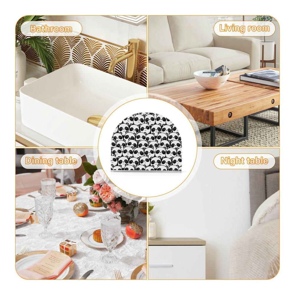 Panda Serviettenhalter - Stylischer Acrylhalter für Papierservietten - Ideal für Cocktails Tische Küchen & Restaurants - Moderner Serviettenspender mit niedlich