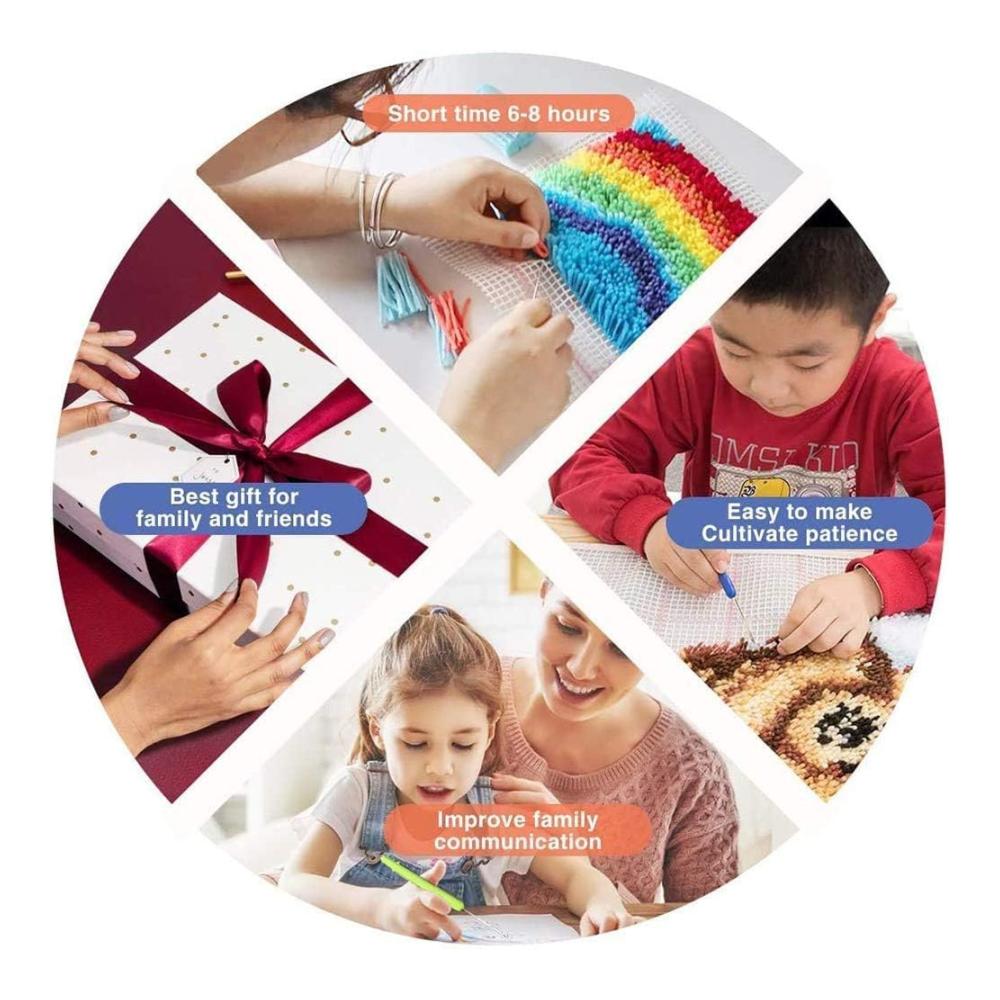 Entdecken Sie die Kreativität mit unseren Diy Knüpf-Sets Grassland Sunset Elephant Latch Hook Kits für Erwachsene und Kinder – Handgefertigter Riegelhaken Teppich zum Selbermachen 21