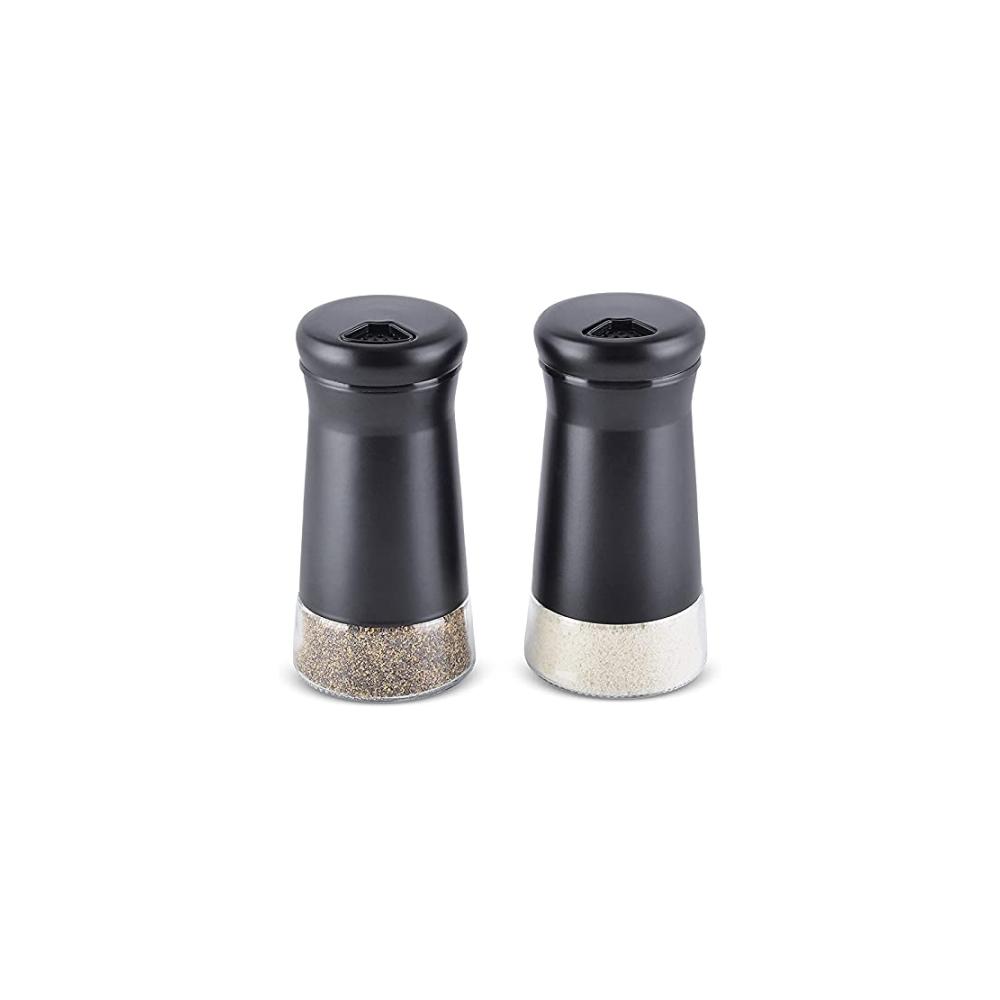 Edelstahl Salz- und Pfefferstreuer Set mit verstellbaren Ausgießlöchern - Elegante Gewürzspender für Meersalz - 2-teilig - Küchenaccessoire