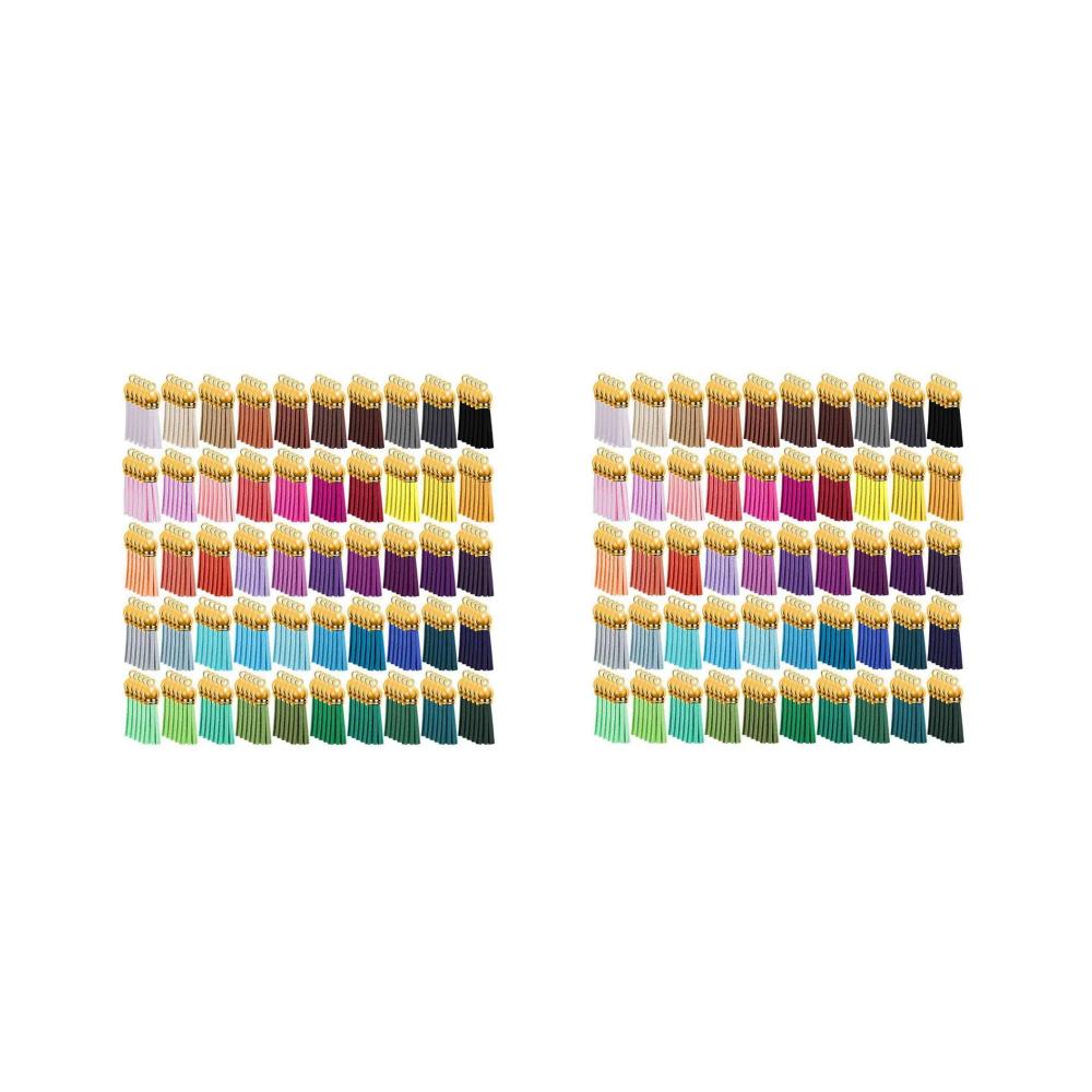 500 Stück Quasten Schlüsselbund Anhänger Set | Bunte LEDer Quasten für DIY Schlüsselbund in 50 Farben | Handgemachte Taschenanhänger für individuelle Gestaltung | Perfekt für Geschenke und Projekte