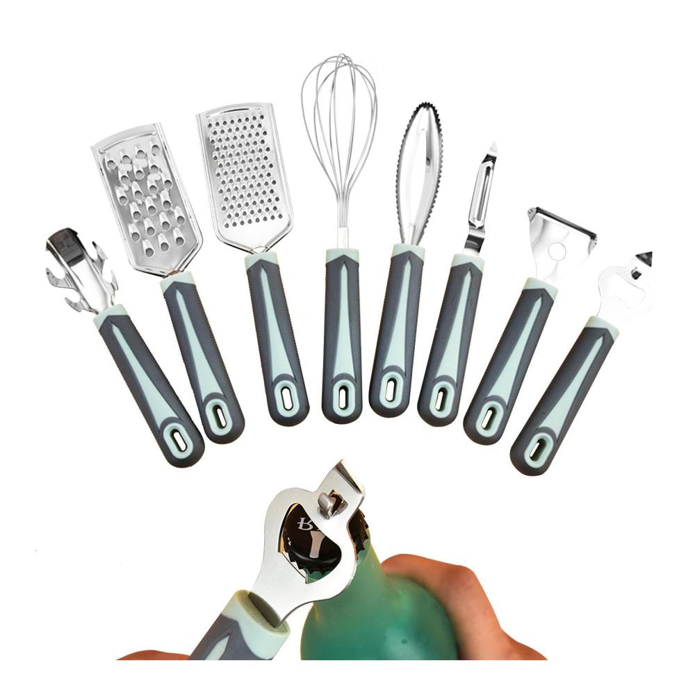 Küchenutensilien-Set | 8-teilig - Pfannenwender Löffel Spachtel & mehr - Rutschfeste Griffe - Praktisches Kochwerkzeug für jeden Anlass - Ideal als Küchengeschenk