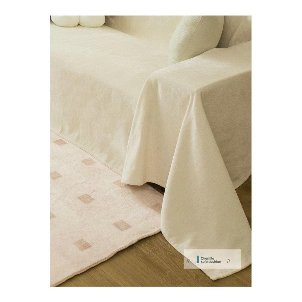 Entdecken Sie Luxus und Schutz Hochwertige Sofaüberwürfe - Beige Chenille 1-Sitzer Sofa Bezug - Einfarbig und Stilvoll für Ihr Zuhause - Sofabezug Decken für Eleganz und Komfort. Schützen Sie Ihr Sofa mit Stil
