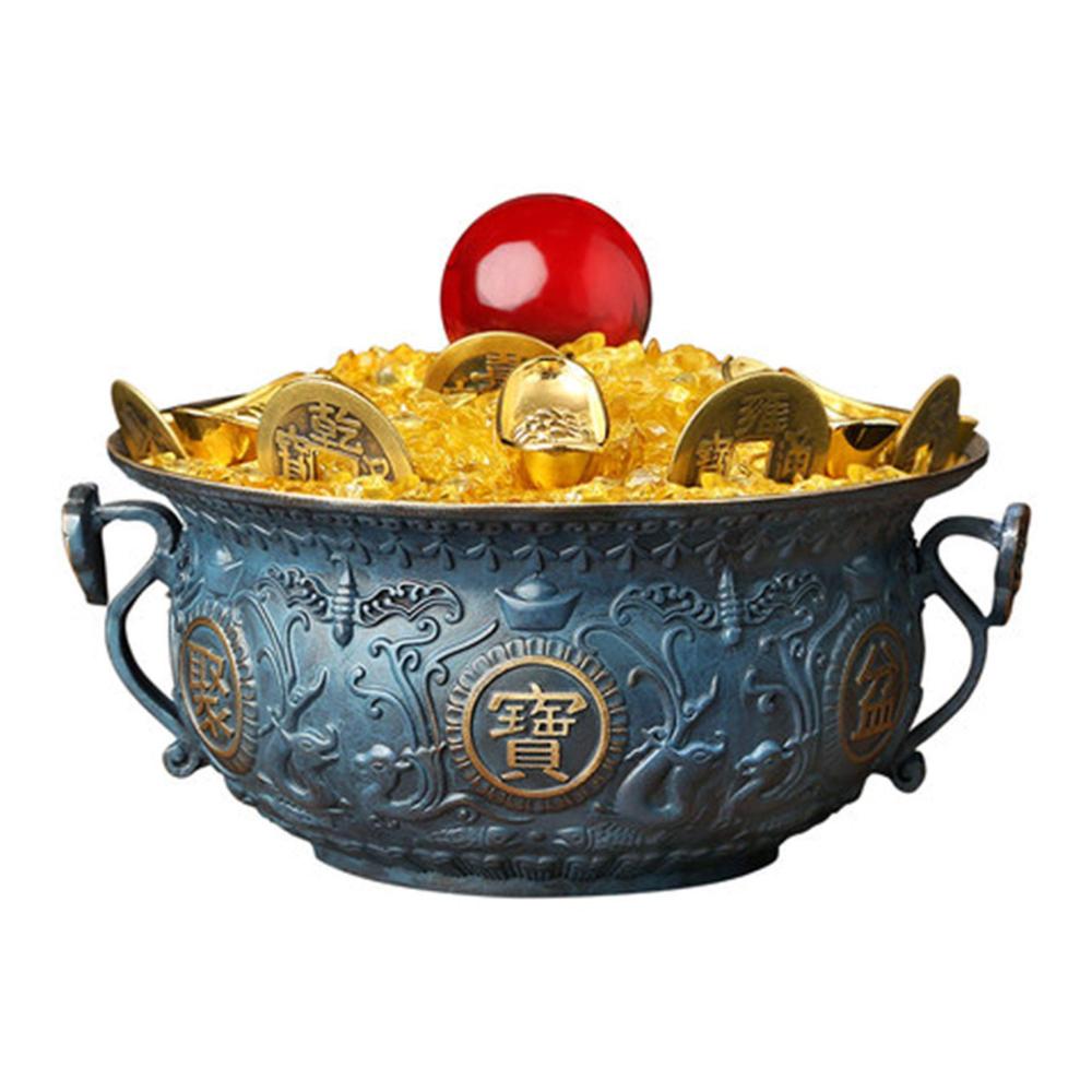 Chinesische Feng Shui Schatzschale Statue Glücksbringer für Reichtum & Harmonie – Perfekte Dekoration für Schreibtisch Einweihung & Eingangsbereich