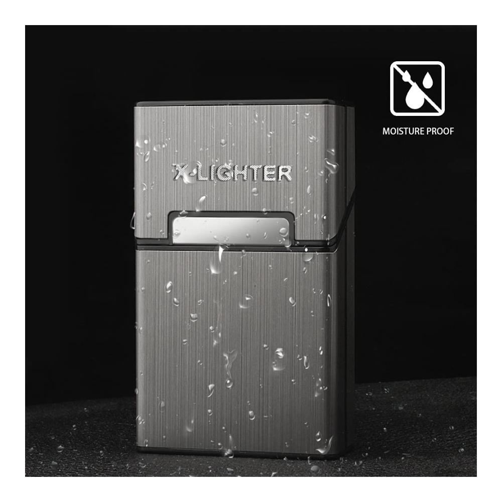 Entfachen Sie den Stil X-Lighter XL069 Set mit USB-Feuerzeug und Zigarettenetui - 20er Pack 84mm Zigaretten winddicht & wiederaufladbar - Perfektes Vatertagsgeschenk für Männer und Papa