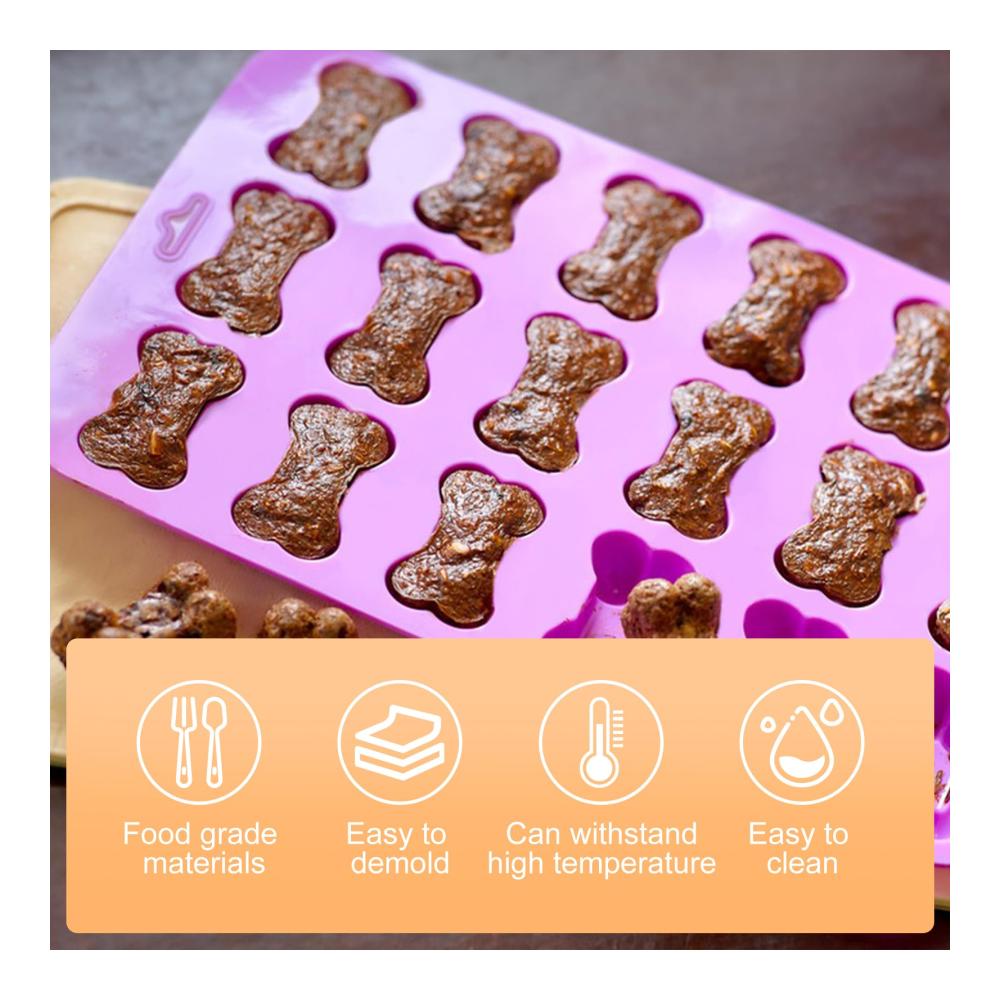 Premium Backunterlagen Set 4-teilige Hundeleckerli Silikonformen mit Katzenpfoten- und Hundeknochen-Design - Antihaftendes Backzubehör für selbstgemachte Hundekekse und Leckerlis