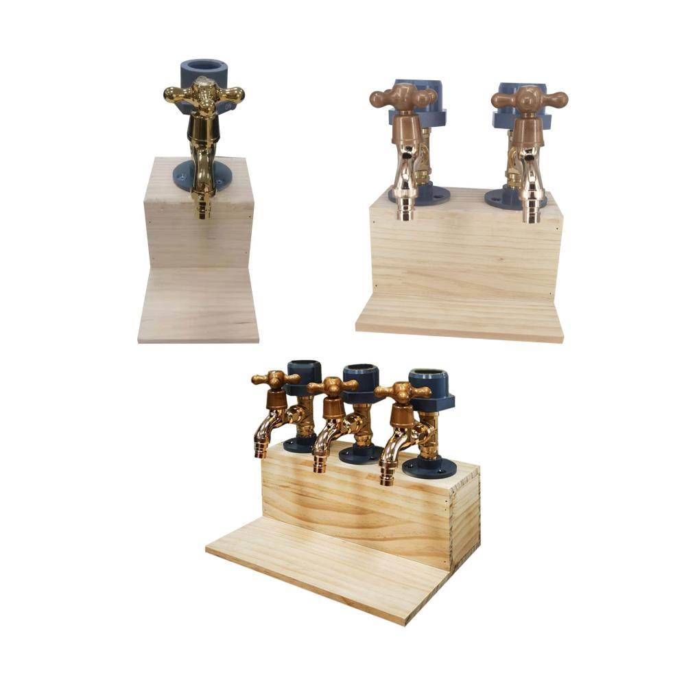 Holz Cocktail-Sets 3-Kopf Spirituosenspender & Shaker Geschenkset - Likörspender & Wasserhahn für Hausbar - Perfekt für Cocktails Wein & mehr