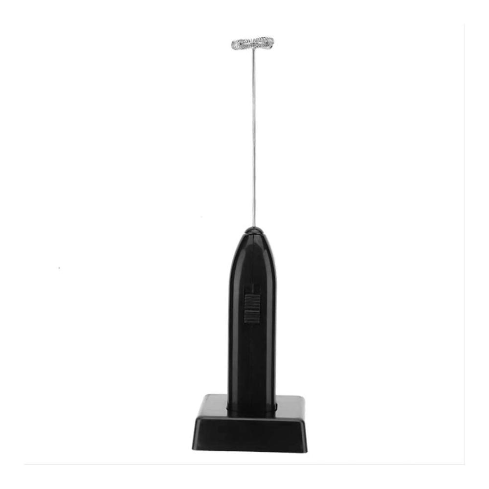 Elektrischer Milchaufschäumer Edelstahl Schwarz | Ei Klopfer Handmixer | Batteriebetrieben | Einstellbare Geschwindigkeiten | Ideal für Kaffee Latte und mehr | Schäumt Milch und Eier perfekt auf