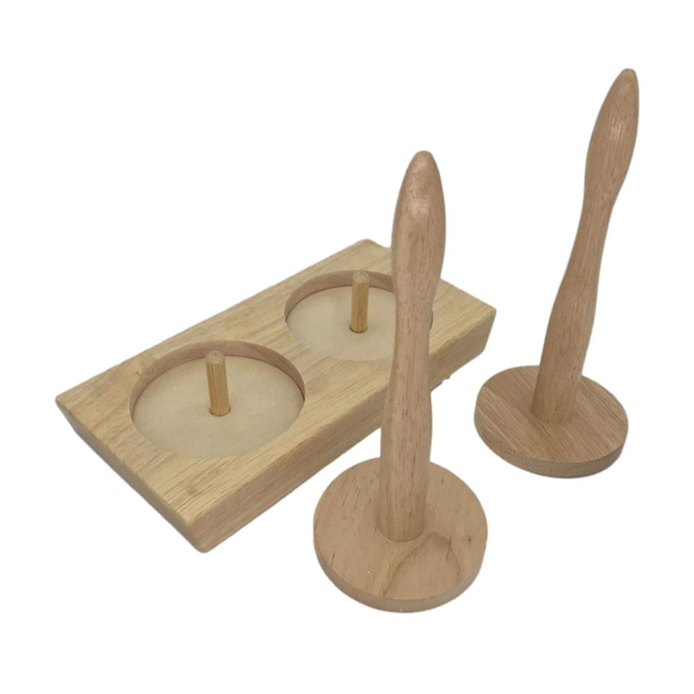 Nähzubehör Holzgarn-Aufbewahrungsstab mit Stickgarnspule und Häkelnadel für DIY Handwerk | Praktisches Webwerkzeug für Pullover Schals & Wandtepp