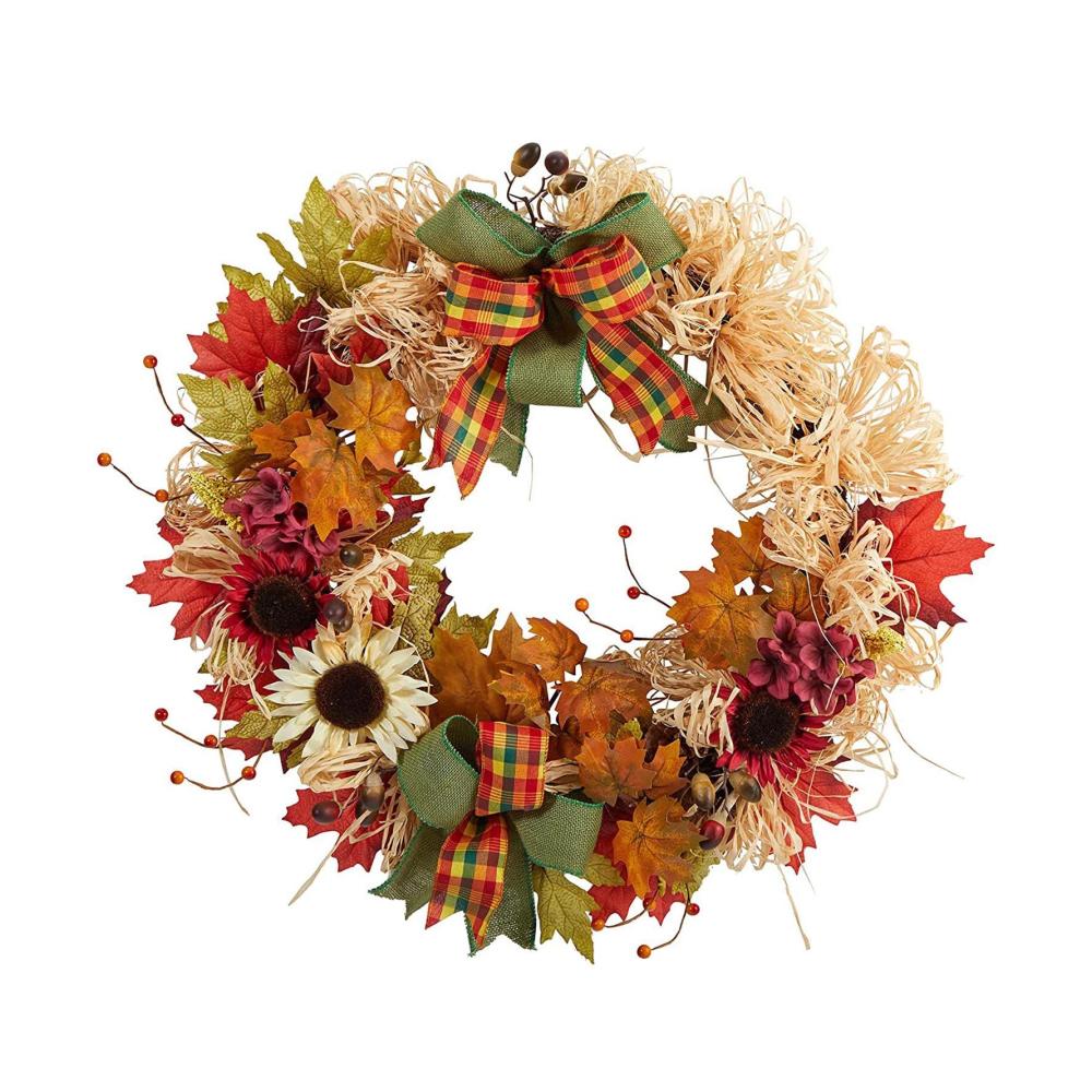 Entdecken Sie die Schönheit des Herbstes 30cm Künstliche Ahornblatt-Strohkränze für Haustür – Perfekte Dekoration für Innen- und Außenbereiche – Herbstliche Atmosphäre genießen