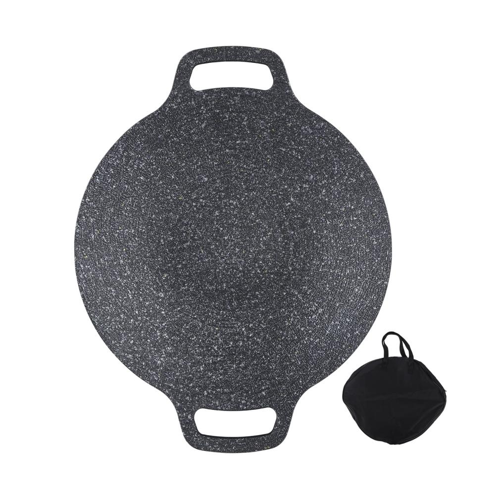 Entdecken Sie den Genuss des Grillens zu Hause mit unserer Runden Barbecue-Herdplatte im Koreanischen Stil! Aluminium-Antihaft-Grillpfanne mit medizinischer Steinbeschichtung für köstliches hausgemachtes Fleisch und Meeresfrüchte. Perfektionieren Sie Ihre Grillgerichte