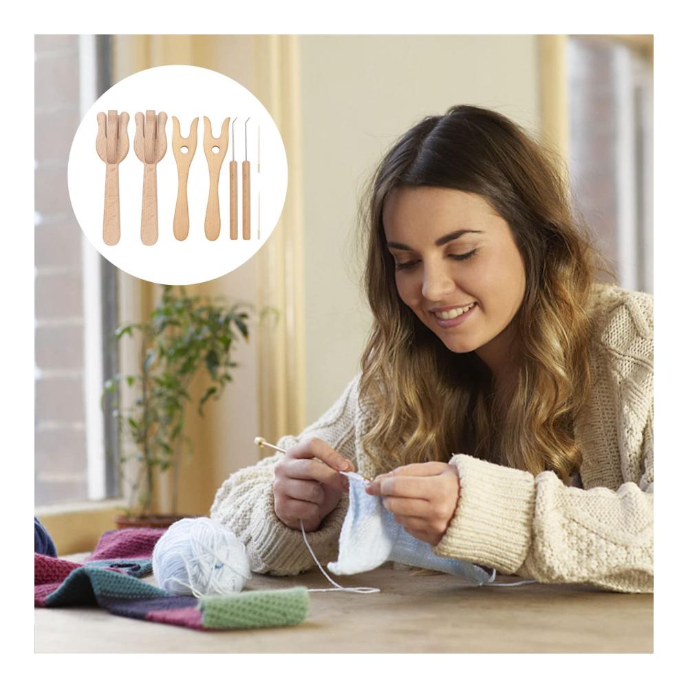 Entdecken Sie das YWNYT 8-teilige Schmuckherstellungs-Set Holzgabeln für Armbänder Halsketten und mehr! Tragbare Strickgabeln für DIY-Webprojekte Basteln und Schnurherstellung