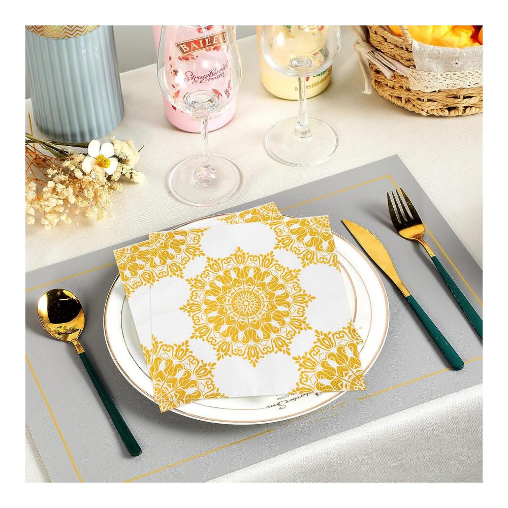 Einweg-Servietten mit Blumenmuster | 80 Stück Papierservietten für elegante Tischdekorationen | Ideal für Muttertag Hochzeit Geburtstag & mehr | Perfekt für Picknick Grillen & Mädchenpartys