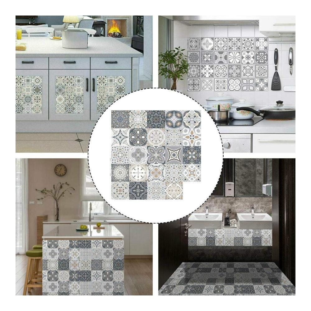 Verleihen Sie Ihrer Küche Glanz 24er-Set Marokkanische Fliesenaufkleber 15×15cm - Selbstklebende Mosaikfliesen für eine stilvolle Wandgestaltung - Dekorative Klebefliesen für Ihr Zuhause