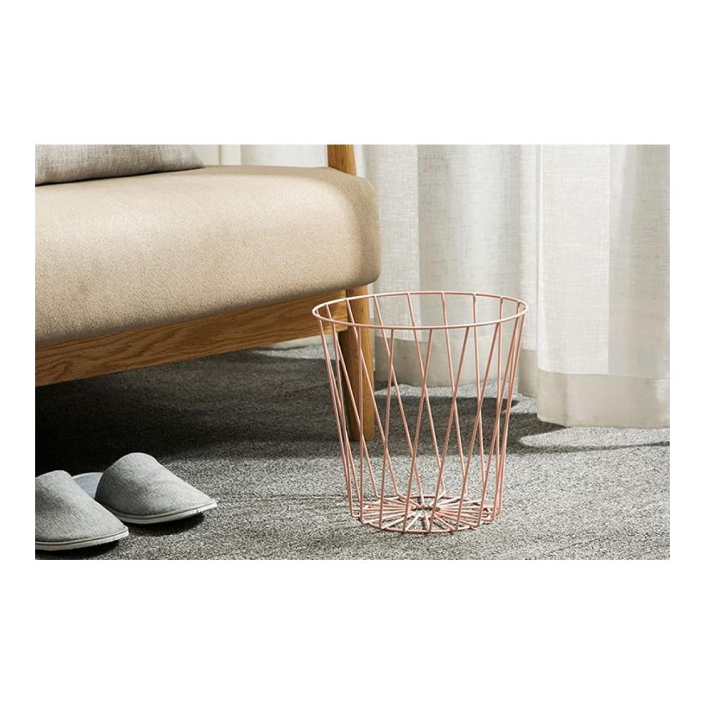 Moderner Schrankkorb-Set 3er-Pack Runde Drahtkörbe - Hellrosa - Organisation und Aufbewahrung für Zuhause - Stabile Konstruktion - 255 x 255 x 18 cm