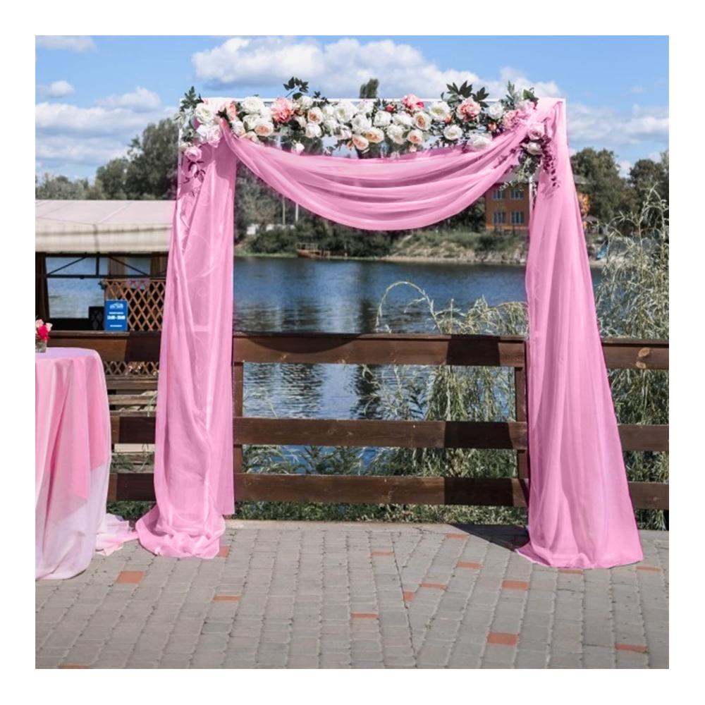 Entdecken Sie Eleganz Schiebevorhänge - Querbehang Freihanddeko für Hochzeitsbogen & Traubogen - Himmelbett Vorhänge in Weiß - Transparente Tüllstoff Meterware - Ideale Wohnzimmer Fensterdeko - 1 Stück (Rosa W70cm x H550cm