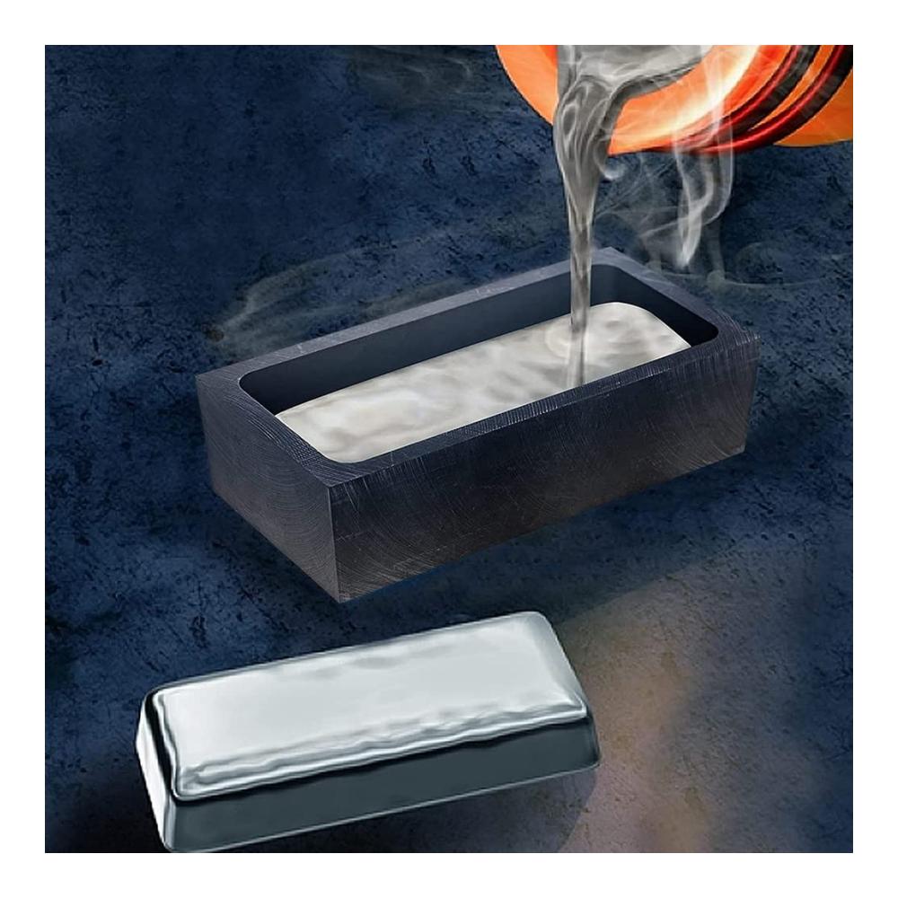 Hochwertige Gussformen & Zubehör Set mit 6 Graphitbarren-Formen ideal zum Schmelzen Gießen und Raffinieren von Gold Silber und anderen Metallen 1 KG Kapazität