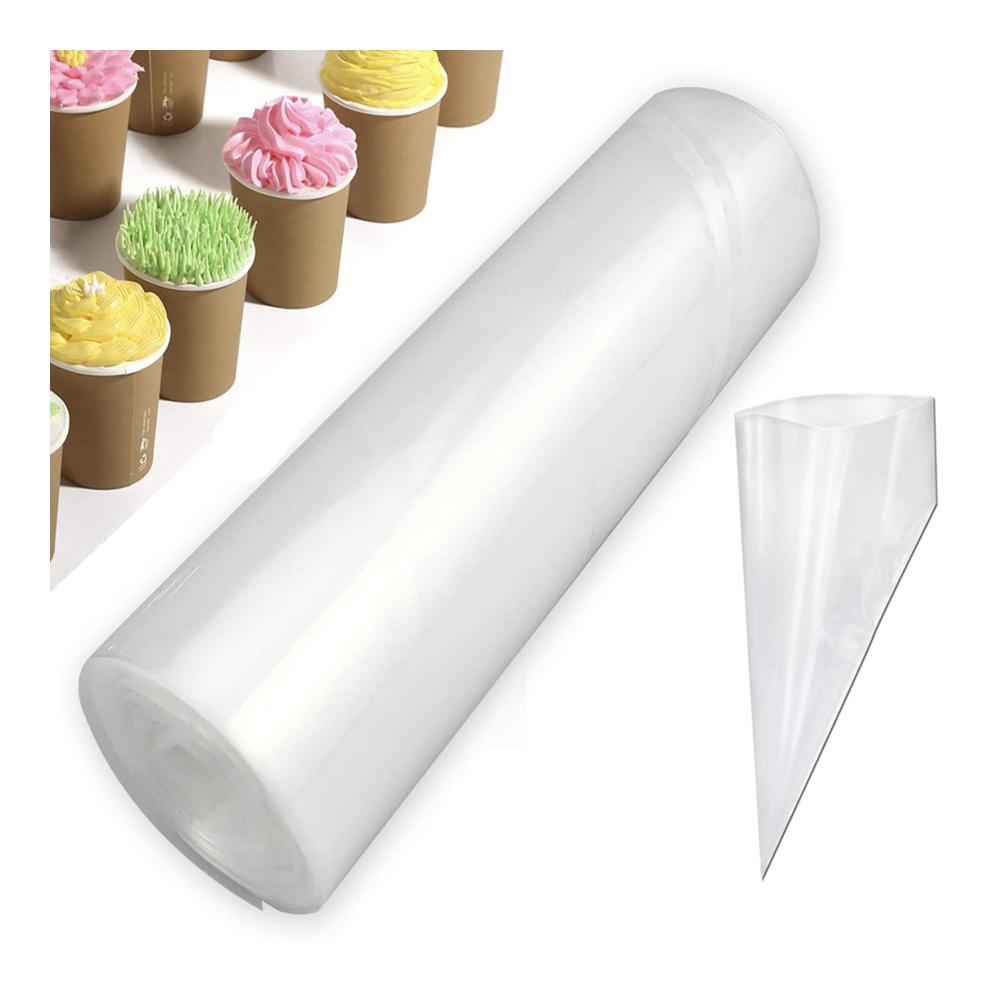 Transparente Einweg Spritzbeutel – 50 Stück Rolle | Extra Dick Maximum Grip | Ideal zum Dekorieren von Gebäck und Torten | Hochwertiger Kunststoff PE | 30.5 * 16 cm | Perfekte Pa