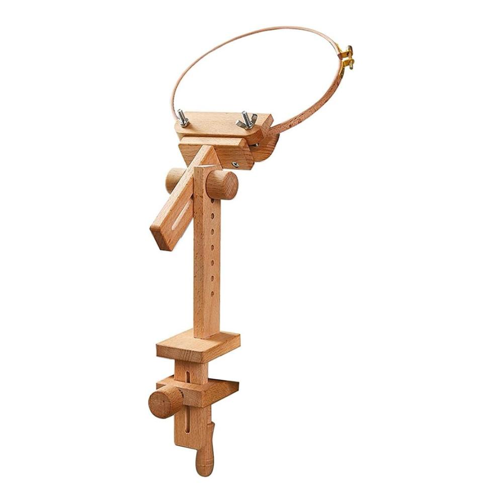 360° Drehbarer Holz-Stickständer | Verstellbarer Stickrahmen-Nähständer für Tisch | DIY Handarbeits-Werkzeug | Flexibler Stick-Schoßtisch für kreative Näharbeiten