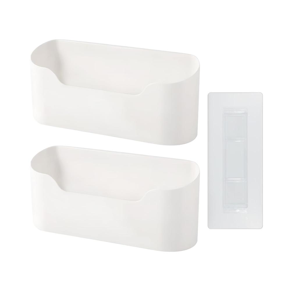 Praktische Schrankkörbe Wandmontierte Küchenorganizer für mehr Stauraum - Selbstklebende Aufbewahrungsboxen ohne Bohren - Cleveres Design für kleine Gegenstände in der Küche - 3er