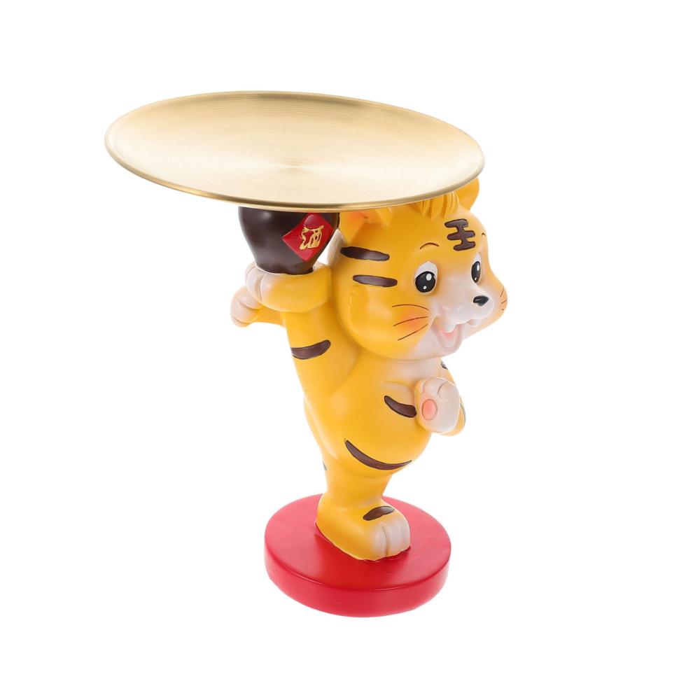 Entfachen Sie Ihren Stil Dekorative Tabletts für das Jahr des Tigers – Einzigartiges Tigertablett mit Charme für Süßigkeiten Snacks und mehr. Exquisite Karikaturen aus Harz ideal zur Aufbewahrung von Ohrringen und Ringen. Schmücken Sie Ihre Räume mit diesem faszinierenden Tigerornament