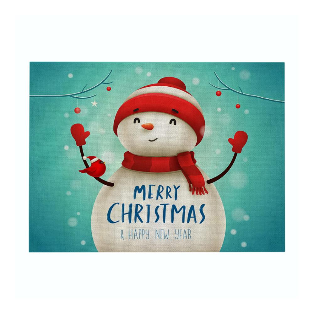 6er Set Weihnachts Platzsets in Rot - Tischsets für Esszimmer & Küche - Rutschfest Waschbar & Hitzebeständig - Dekorativ und Praktisch - 32 x 21 cm - Wasserdichtes Polyester Leinen