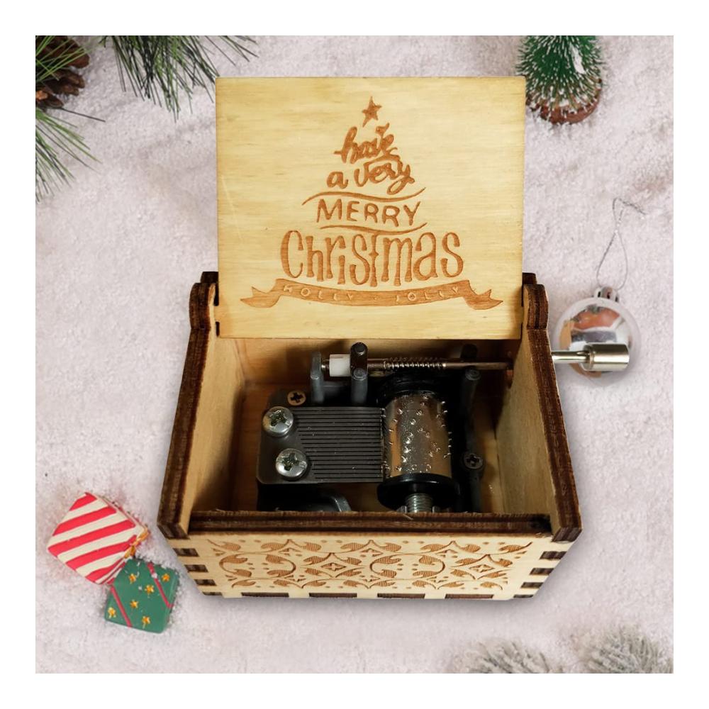 Entdecken Sie die Magie von Spieluhren Handgefertigte Spieluhr Weihnachten für Kinder Holzdesign mit Handkurbel zauberhafte Weihnachtsdeko perfekt für Tisch Kamin und Kinderzimmer. Amerikanischer Charme trifft auf Musik! Ideales Weihnachtsgeschenk für Mädchen und Jungen. Holen Sie sich diese kleine Holzspieluhr und verbreiten Sie festliche Freude