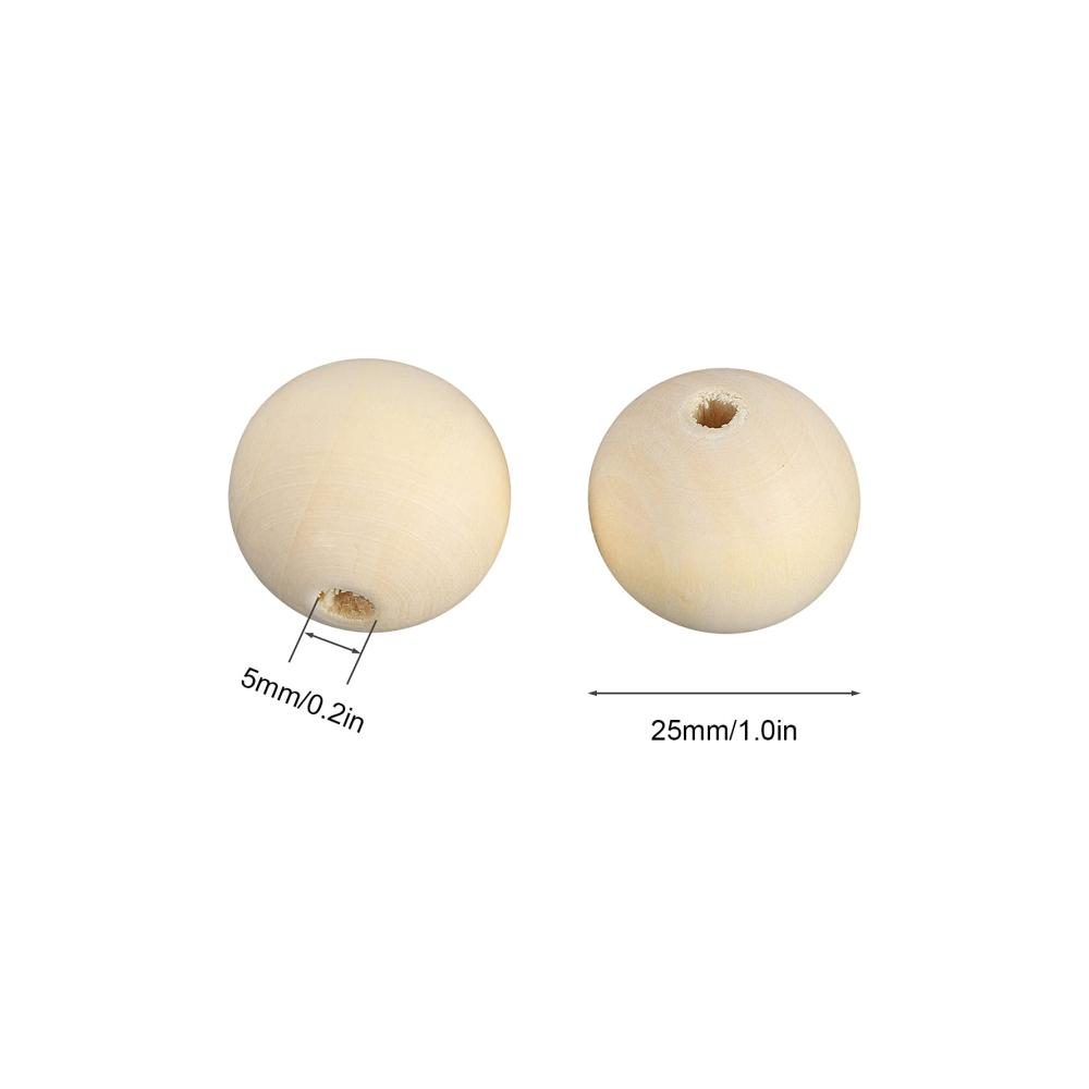 Perlenweben-Zubehör 100 Stück 25 mm Holzperlen – Runde Dekoration für Schmuckherstellung und DIY Crafting – Ideales Set für kreative Projekte