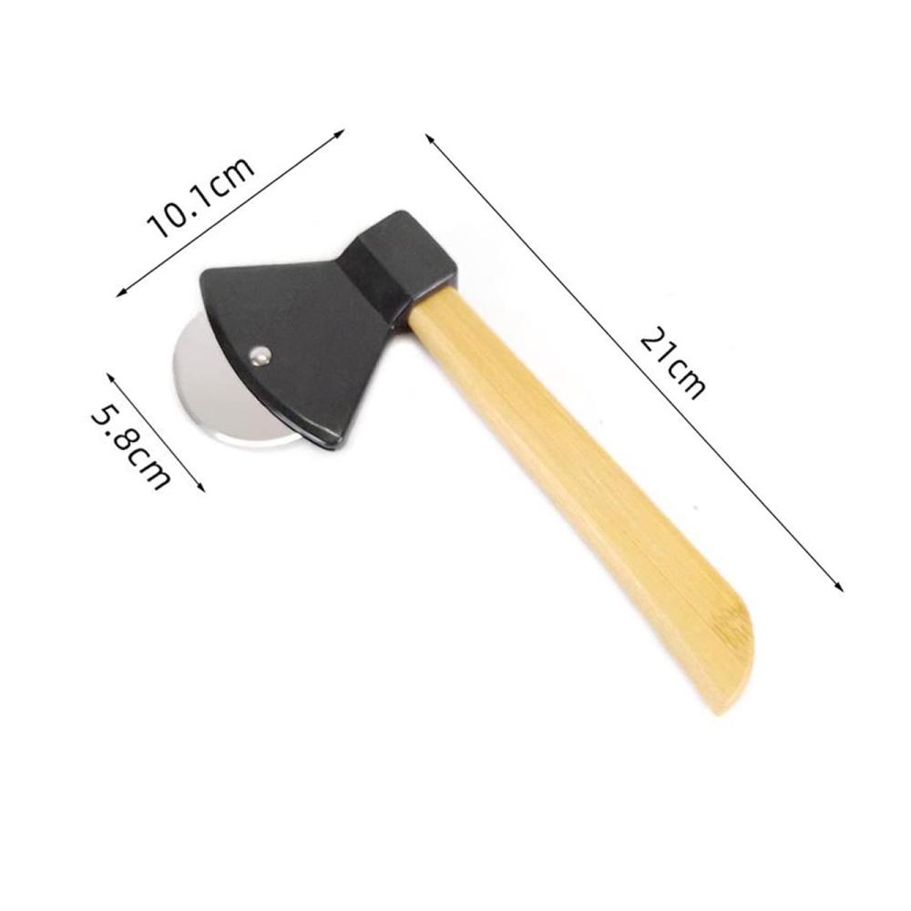 Premium Pizzaschneider Set | Pizzamesser und -roller | Präziser manueller Pizzaschneider aus Edelstahl mit Holzgriff | Ideal für Pizza Gebäck und Teig | Ergonomisches Design für m