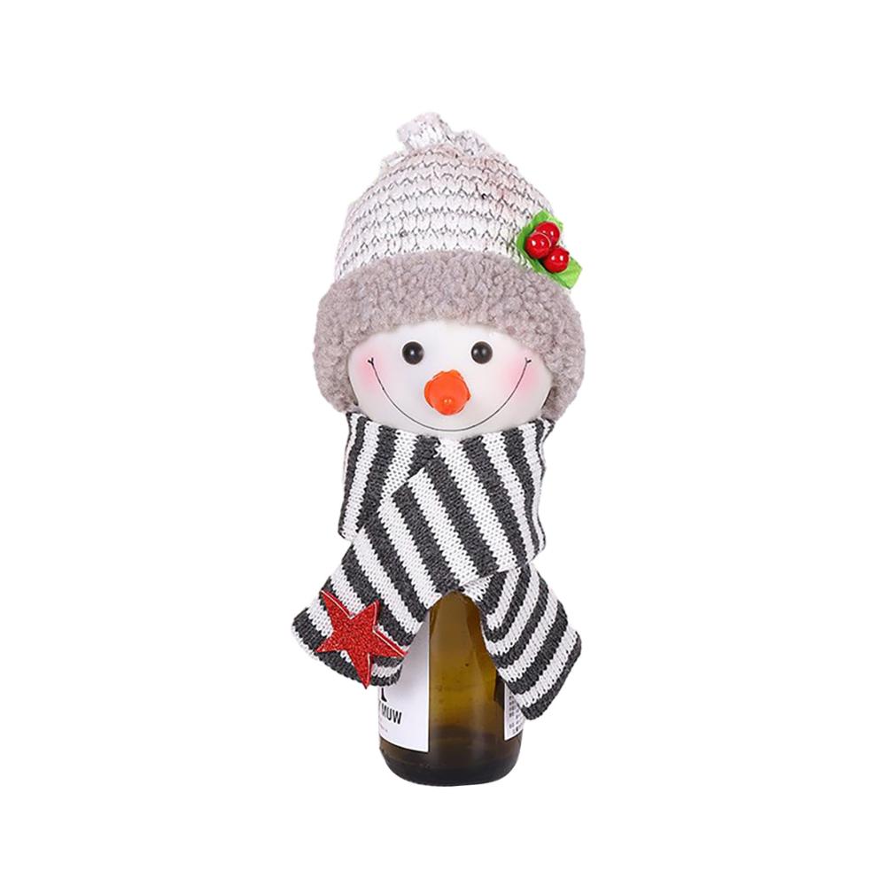 Entzückende Flaschenkörbe & -träger Handgefertigte Weihnachts-Weinflaschenhülle im Schneemann-Look | Einzigartige Tischdekoration für festliche Weihnachtsfeiern | Perfektes Geschenk für Weinliebhaber & Partygastgeber | Niedliche Weihnachts