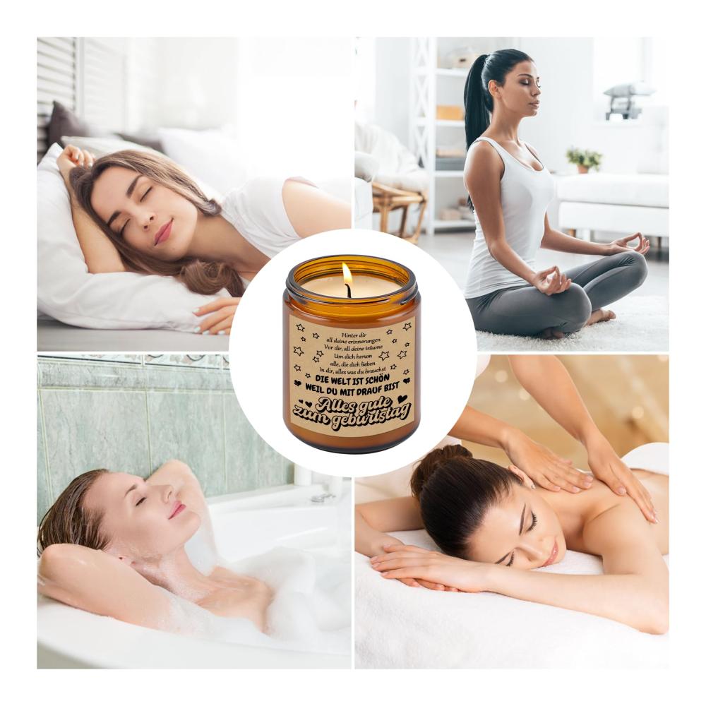Premium Kerzen im Glas Set | Aromatherapie Kerze | Besonderes Geschenk für Frauen | Geburtstagsgeschenk für Beste Freundin Familie Kollegen | Handgegossene Kerzen | 18. 30. 40. 50. Geburtstag