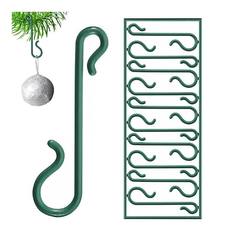 100 Stück Mini-Christbaumkugelhaken-Set - Grüne Kunststoff-Halterung für Weihnachtsbaumschmuck - Praktische Ornamentaufhänger für festliche Dekorationen