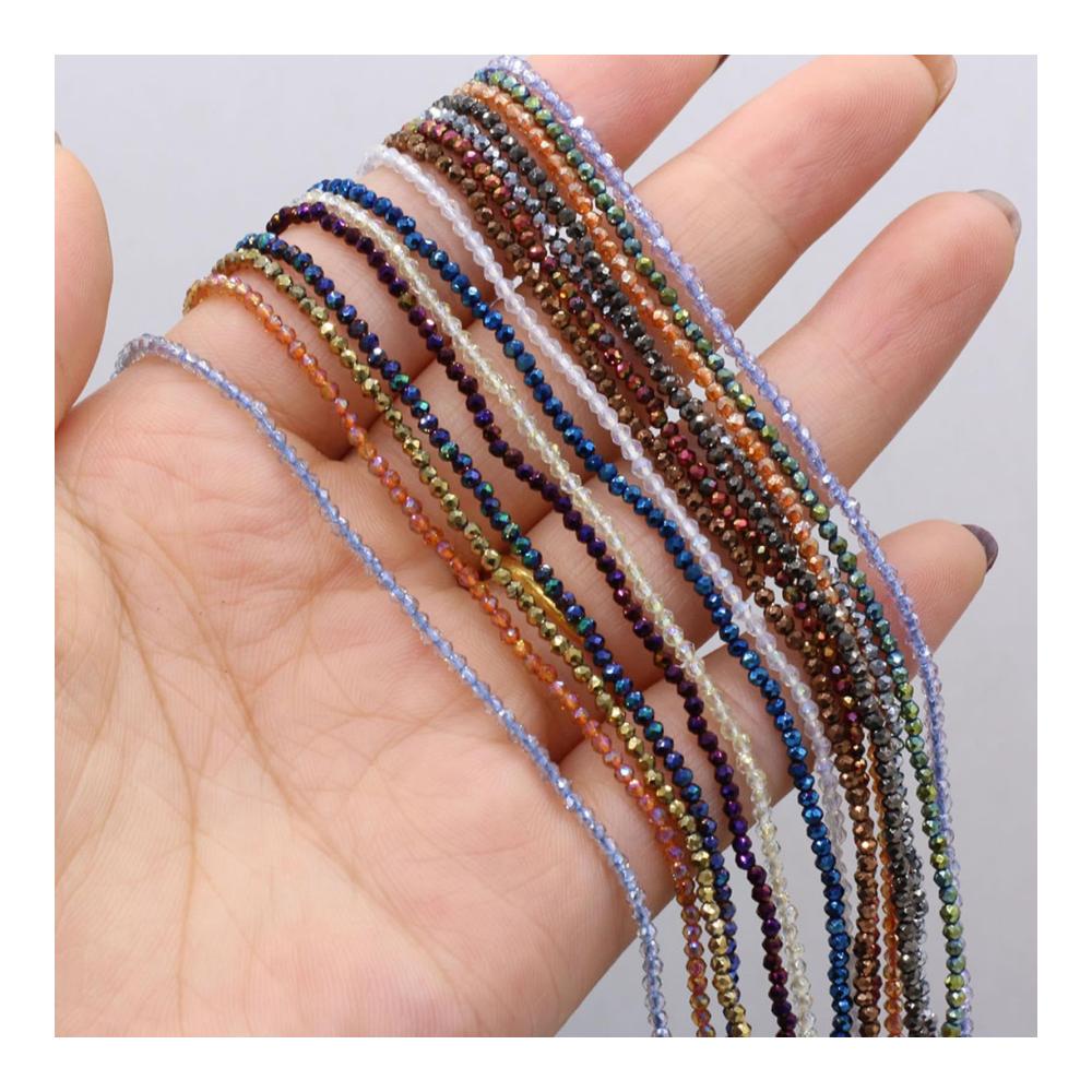 2/3mm Naturstein Kristall Quarz lose Perlen Überzugsfarbe für die Schmuckherstellung DIY Armband Halskette-Silber 3mm | Hochwertige Schmuckperlen & Zubehör für kreative Projekte | Handgefertigte Eleganz für Ihre Designs