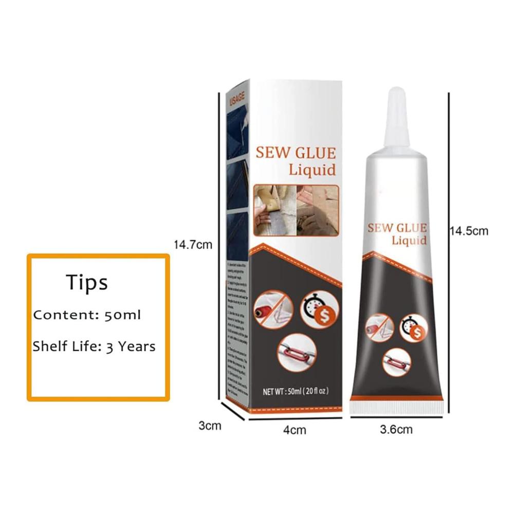 Textilkleber Dauerhaft waschbarer Stoffreparatur-Nähkleber | Ideal für Kleidung und Flicken | Stark haftender Klebstoff für Stoffe | Praktischer Stoffkleber (3er-Pack