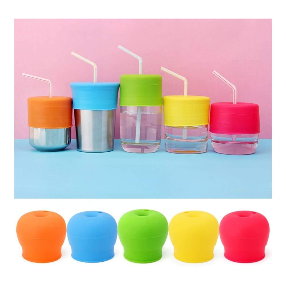Erhalten Sie 5Pcs Silikon Sippy Cup Deckel mit entzückendem Elefanten-Design für auslaufsicheren Schutz Ihrer Getränke (St